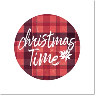 Christmas Time Plaid Posters and Art